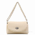 White Rectangle Mini Pu Chain Strap Shoulder Bag For Party With Twist Lock